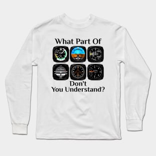 Funny Pilot Art Men Women Aviation Airline Pilot Instruments T-Shirt Long Sleeve T-Shirt